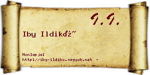 Iby Ildikó névjegykártya
